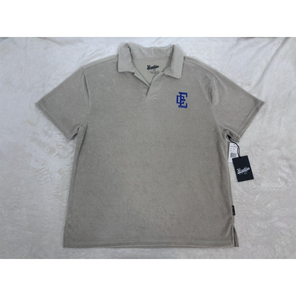 Brooklyn Cloth Short Sleeve Polo Mens Medium MSRP $40 Terry Velour Like Shirt